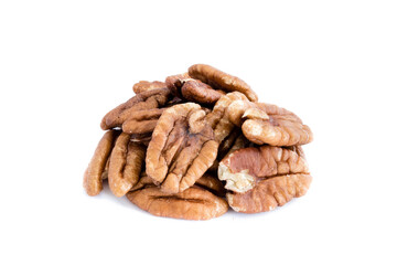 pecans isolated on white background