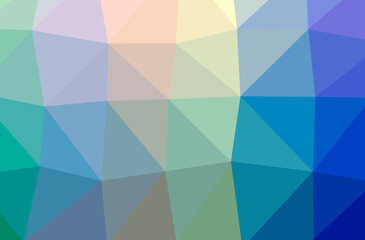Illustration of abstract Blue And Green horizontal low poly background. Beautiful polygon design pattern.