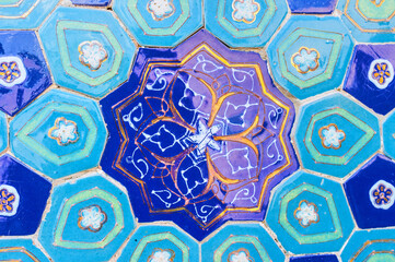 The blue star, Shahi Zinda museum, Samarkand, Uzbekistan.