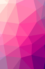Illustration of abstract Pink vertical low poly background. Beautiful polygon design pattern.