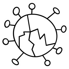 Cracked Shape of Coronavirus Concept Vector Icon Design, Pandemic Virus dissolution Symbol, Victory over COVID-19 on white background 