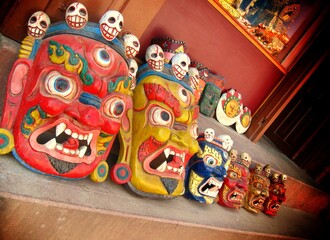 colorful Ghost mask of Nepal and tibet