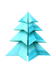 Blue Origami christmas tree decoration