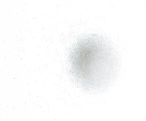 White sugar pile on white background isolation, top view