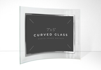 Curved Glass Photo Frame Mockup