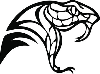 Snake Face Head Vector Design Black