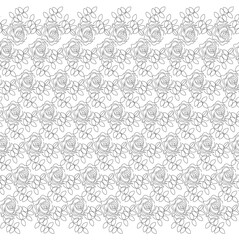 Vector ornamental seamless lacy pattern with roses. Set of Seamless Lacy Patterns. Ethnic geometric pattern design of Lace for background or wallpaper. Freehand Vector Drawing.