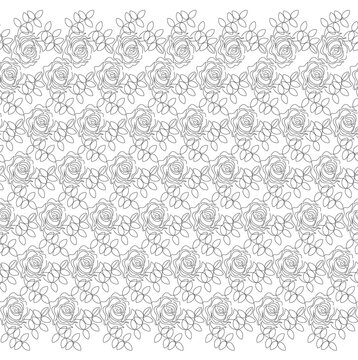 Vector ornamental seamless lacy pattern with roses. Set of Seamless Lacy Patterns. Ethnic geometric pattern design of Lace for background or wallpaper. Freehand Vector Drawing.