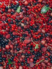 background of ripe juicy different berries