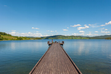wooden pier on lake