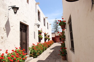 Calles blancas del convento de Santa Catalina, Arequipa, Perú