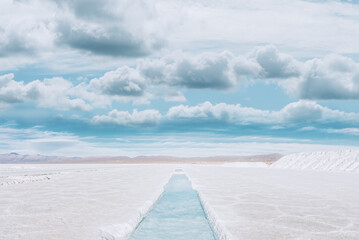 Salinas Grandes in a salt desert in the Jujuy Province, Argentina, Andes