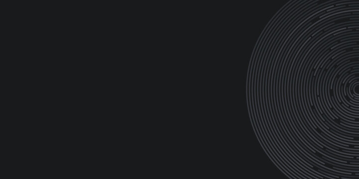 Black abstract background with circle lines spiral