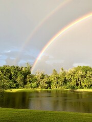 rainbow over the lake