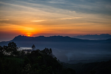 sunset in the mountains