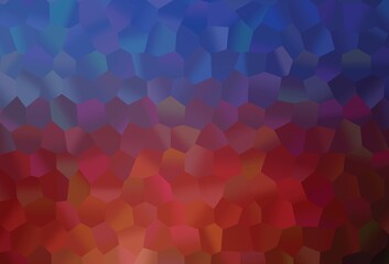 Dark Blue, Red vector backdrop with hexagons.