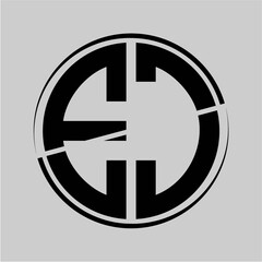 EJ initials black circle against a gray background