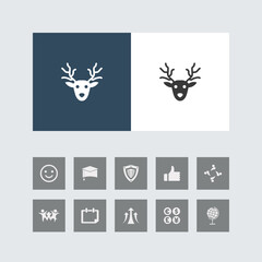 Creative Reindeer Icon with Bonus Icons.