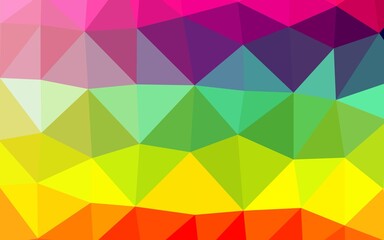 Light Multicolor, Rainbow vector polygonal template. Glitter abstract illustration with an elegant design. Brand new style for your business design.