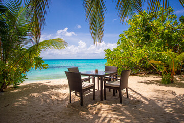 Tropical Beach Bar at the Maldives