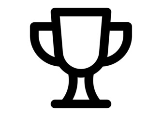 Trophy cup line icon, Vector on white background