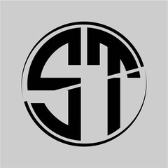 initials black circle against a gray background