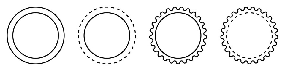 Círculo sale o de descuentos. Etiqueta de diferentes estilos. Ilustración de vector