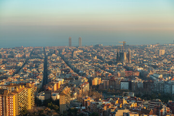 Fototapeta premium aerial view of Barcelona