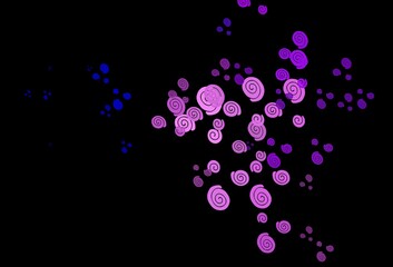 Dark Pink, Blue vector backdrop with bent lines.