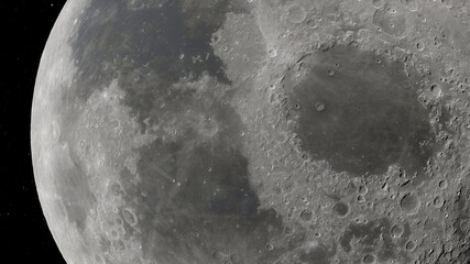 realistic moon in space, craters of the moon, moon, moon with copy-space 3d render © Aleksandr