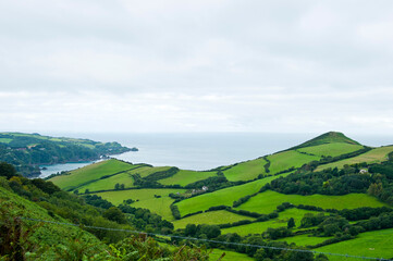 Fototapeta na wymiar View toward Little Hangman, Combe Martin, Devon, England