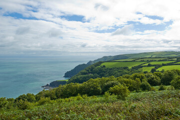 Fototapeta na wymiar View towards Woody Bay near Lynton, Devon, England