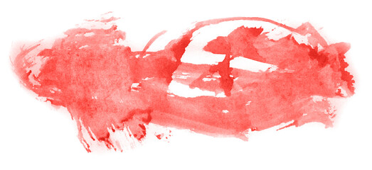 Abstract watercolor background hand-drawn on paper. Volumetric smoke elements. Red color. For design, web, card, text, decoration, surfaces.