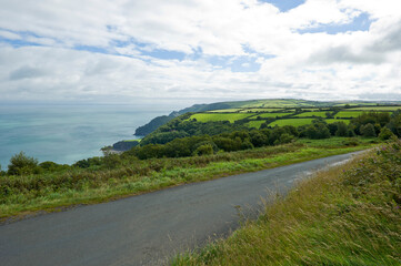 Fototapeta na wymiar View towards Woody Bay near Lynton, Devon, England
