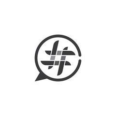 Hashtag symbol creative design template