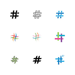 Hashtag symbol creative design template