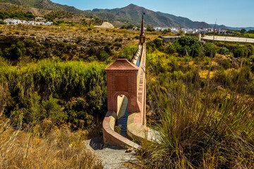 A view of irrigation water flowing along the majestic, four storey, Eagle Aqueduct that spans the...