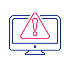 Alert, attention icom. Computer warning, System error, Troublesh