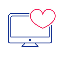 Computer monitor icon. Screen, desktop, display, monitor icon. H