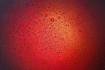 Close-up of water drops on glass . Abstract background texture.
