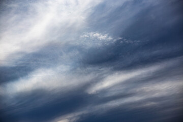 
beautiful blue sky with gray clouds before sunset, natural background