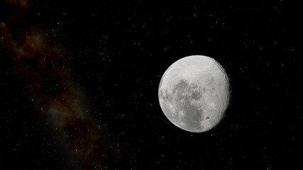realistic moon in space, craters of the moon, moon, moon with copy-space 3d render © Aleksandr