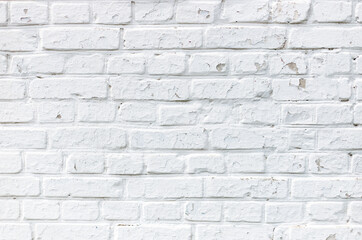 White  old brick wall. Close-up