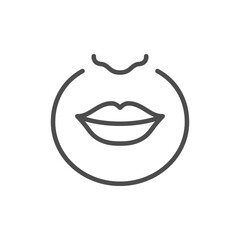 Upper lip hair removal line icon
