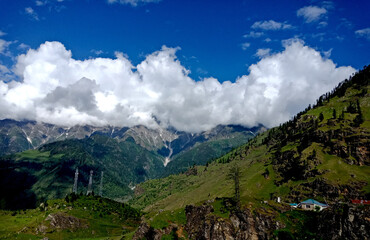 mountain landscape with blue sky