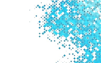 Light BLUE vector template with sky stars. Stars on blurred abstract background with gradient. The pattern can be used for wrapping gifts.