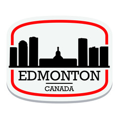 Fototapeta premium Edmonton Canada Label Stamp Icon Skyline City Design Tourism.