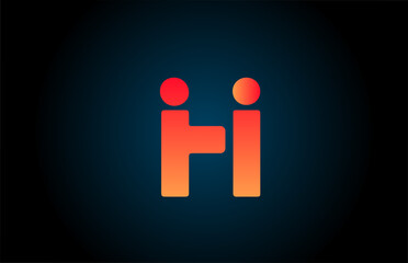 H alphabet letter logo icon in orange and black. Corporate design for company and business