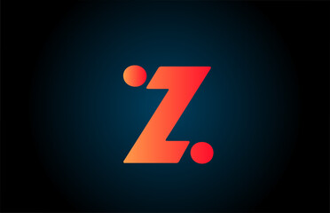 Z alphabet letter logo icon in orange and black. Corporate design for company and business