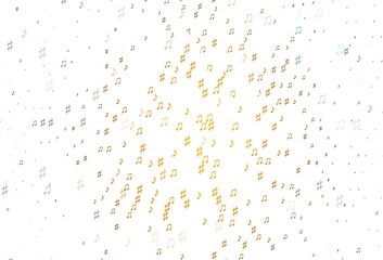 Light Orange vector template with musical symbols.